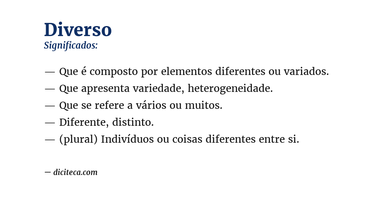 Significado de diverso