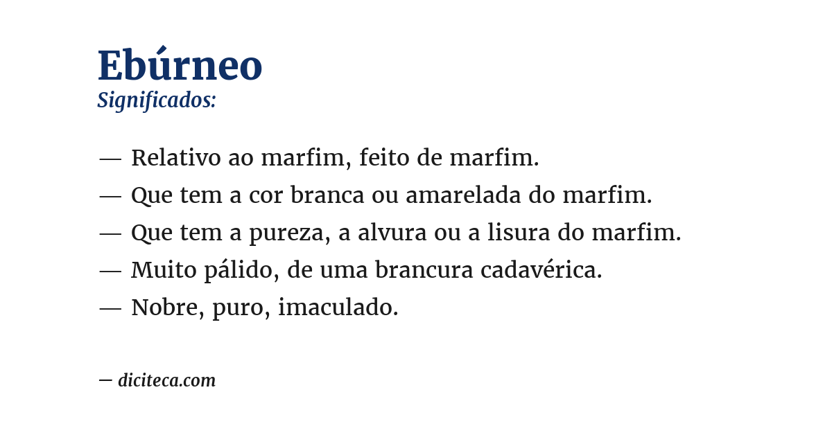 Significado de ebúrneo