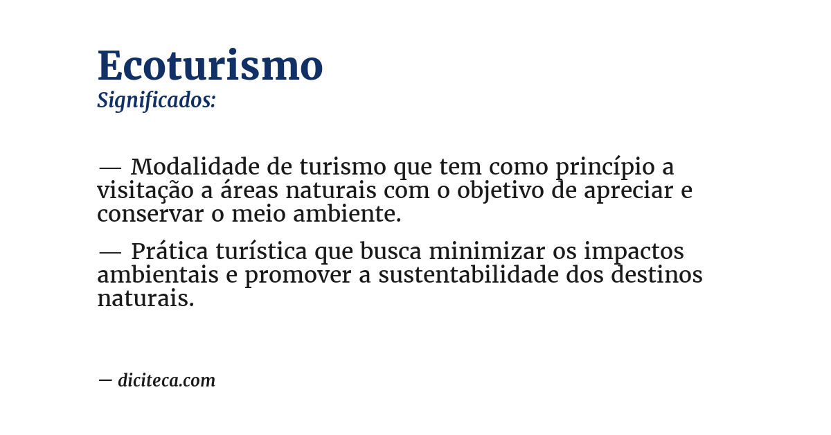 Significado de ecoturismo