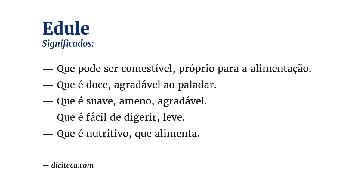 Significado de edule