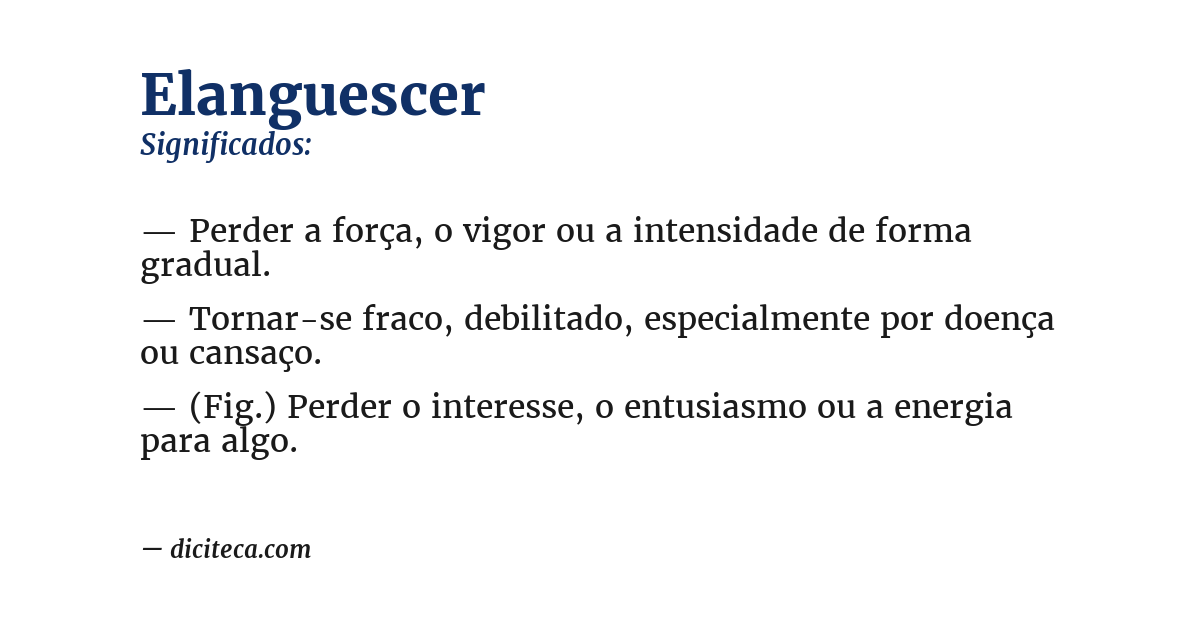 Significado de elanguescer