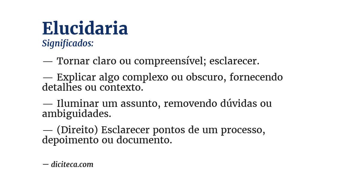 Significado de elucidaria