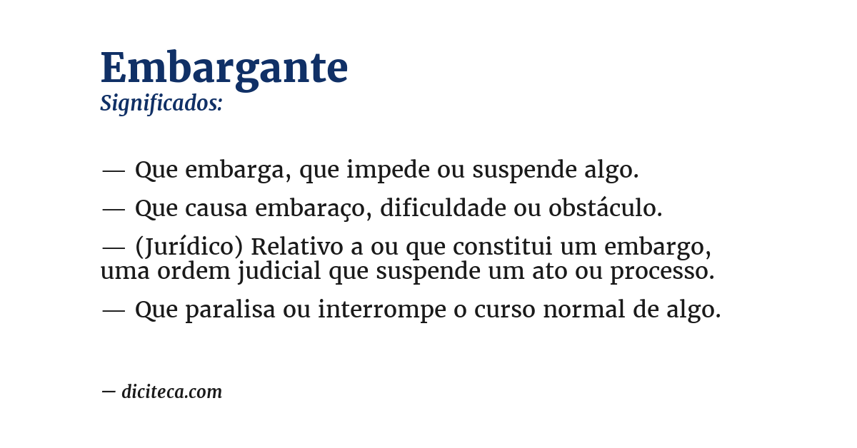 Significado de embargante
