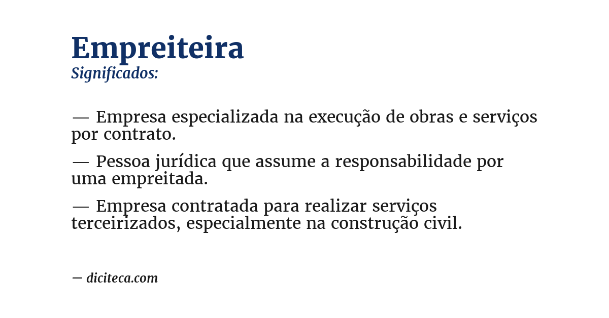 Significado de empreiteira