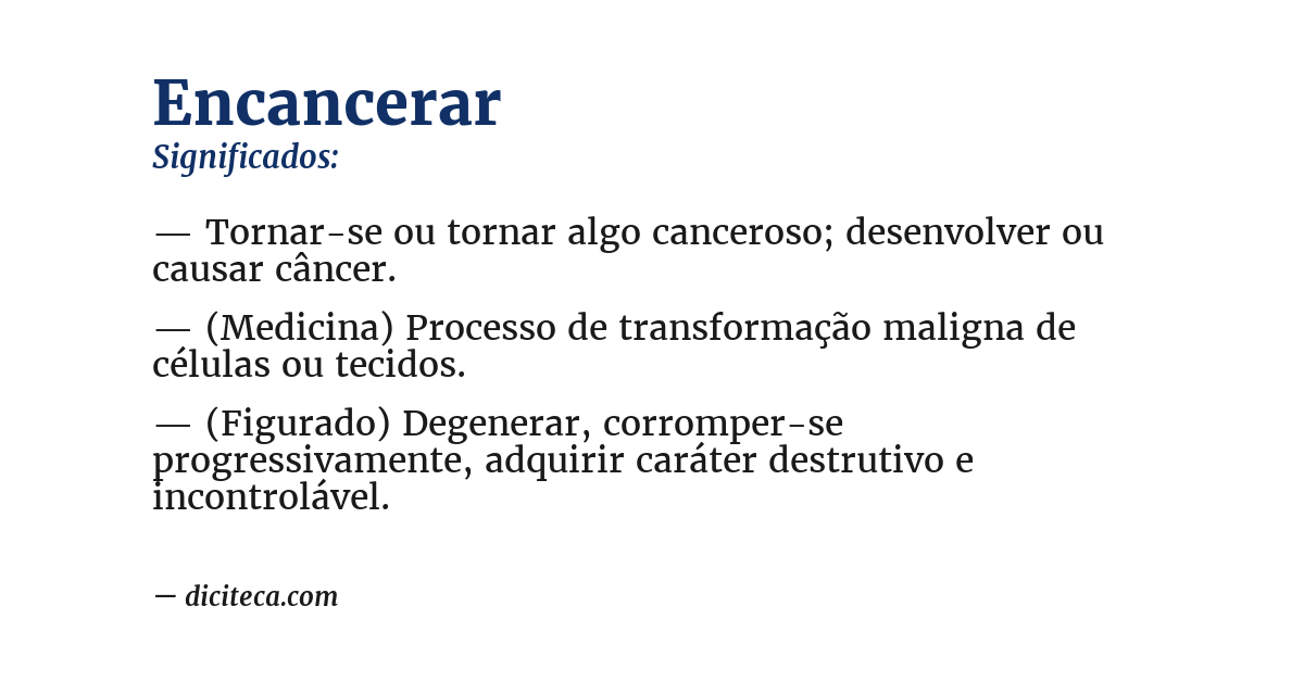 Significado de encancerar