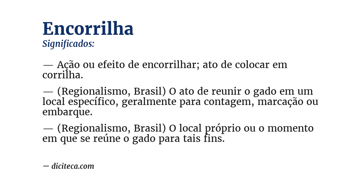 Significado de encorrilha