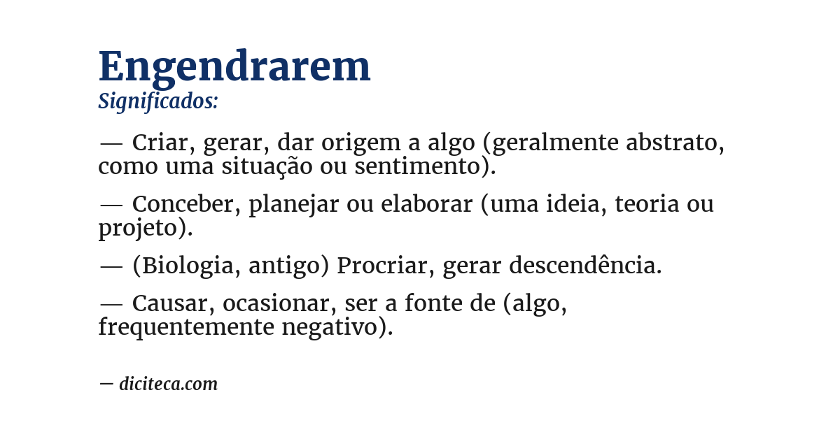 Significado de engendrarem