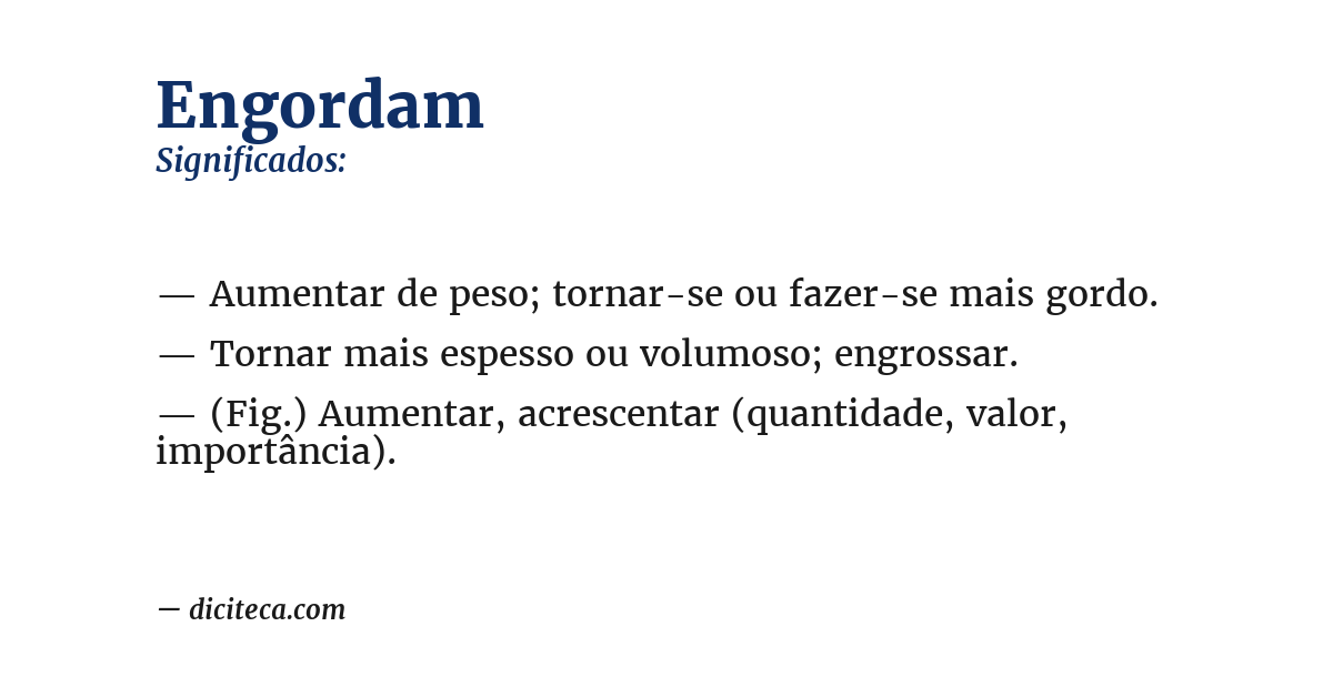 Significado de engordam