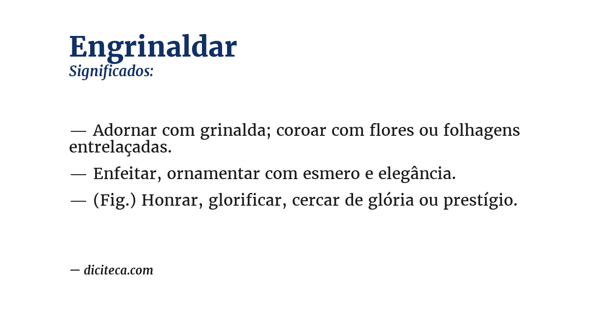 Significado de engrinaldar
