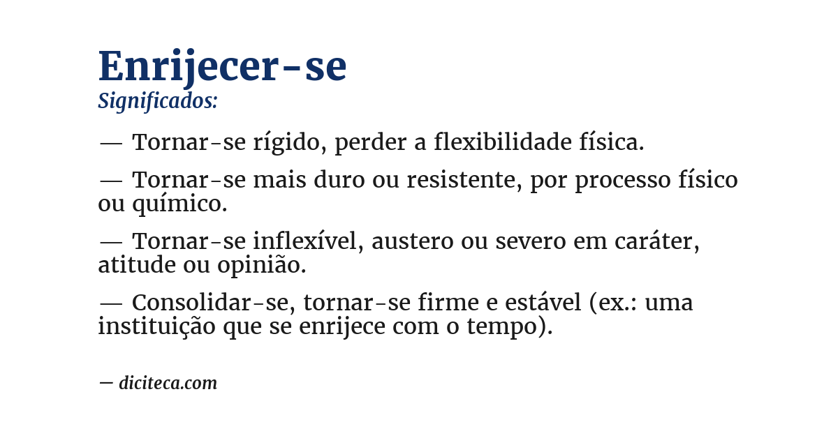 Significado de enrijecer-se