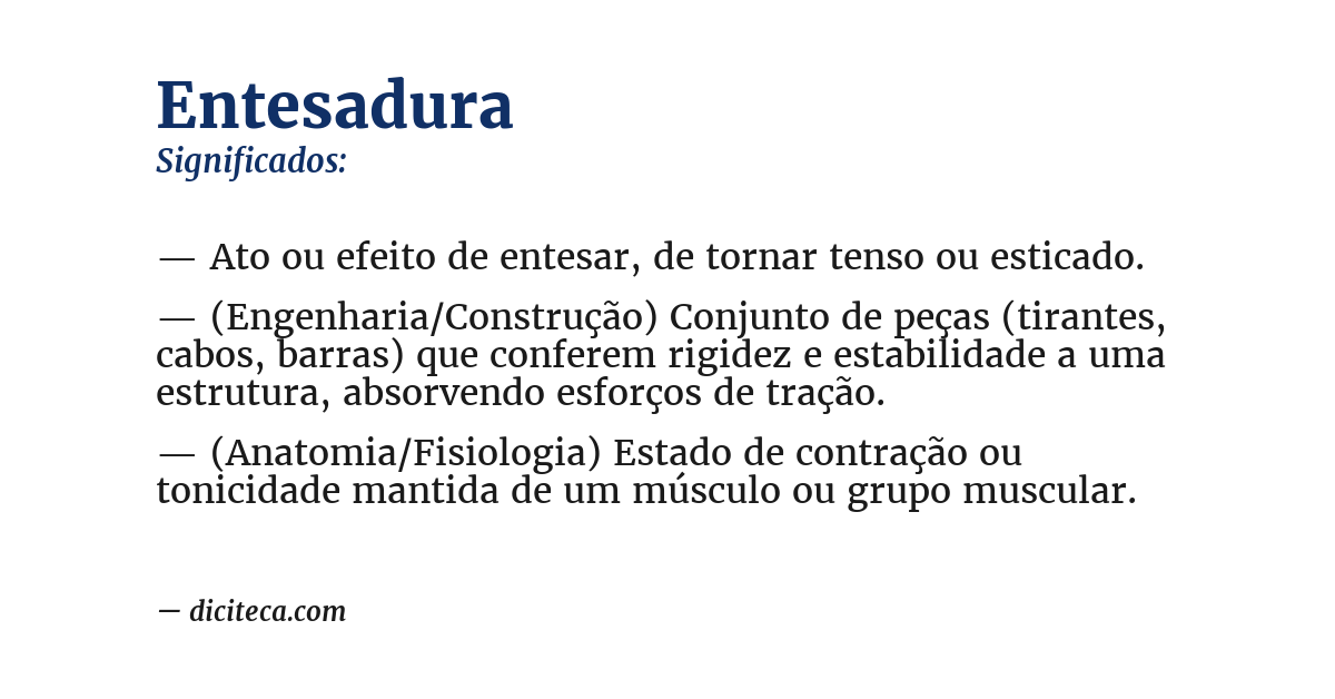 Significado de entesadura