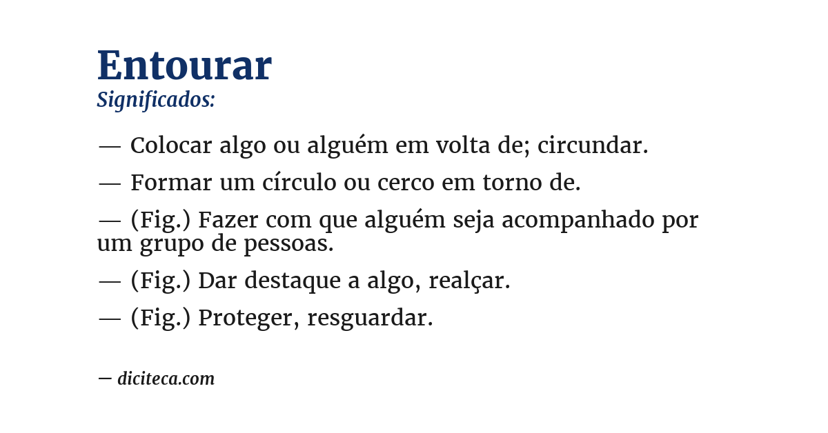 Significado de entourar