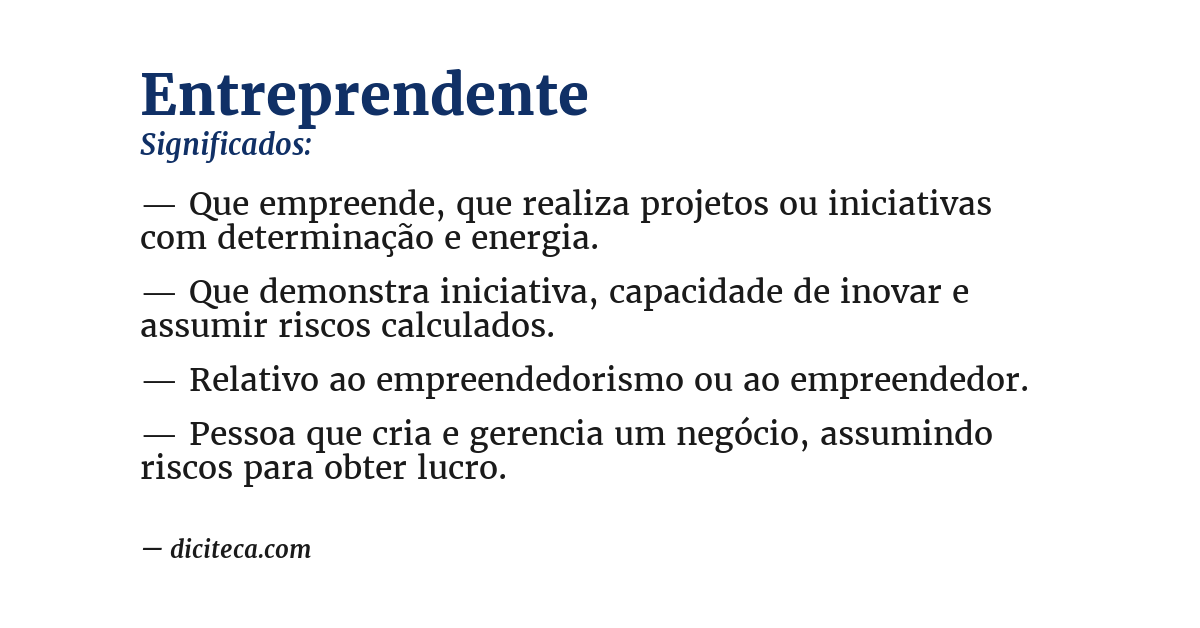 Significado de entreprendente