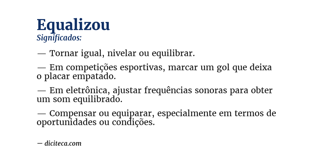Significado de equalizou