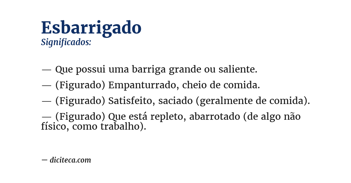 Significado de esbarrigado