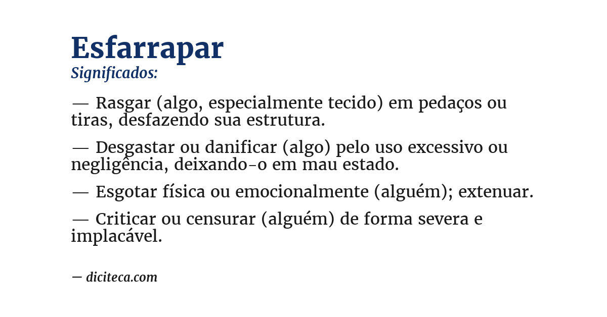 Significado de esfarrapar