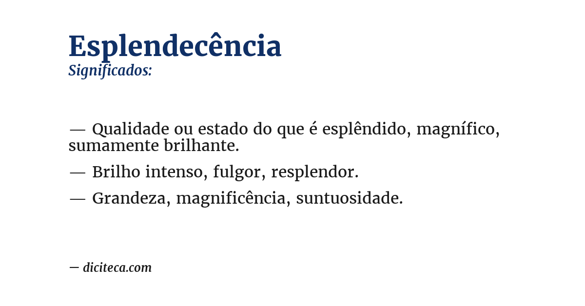 Significado de esplendecência