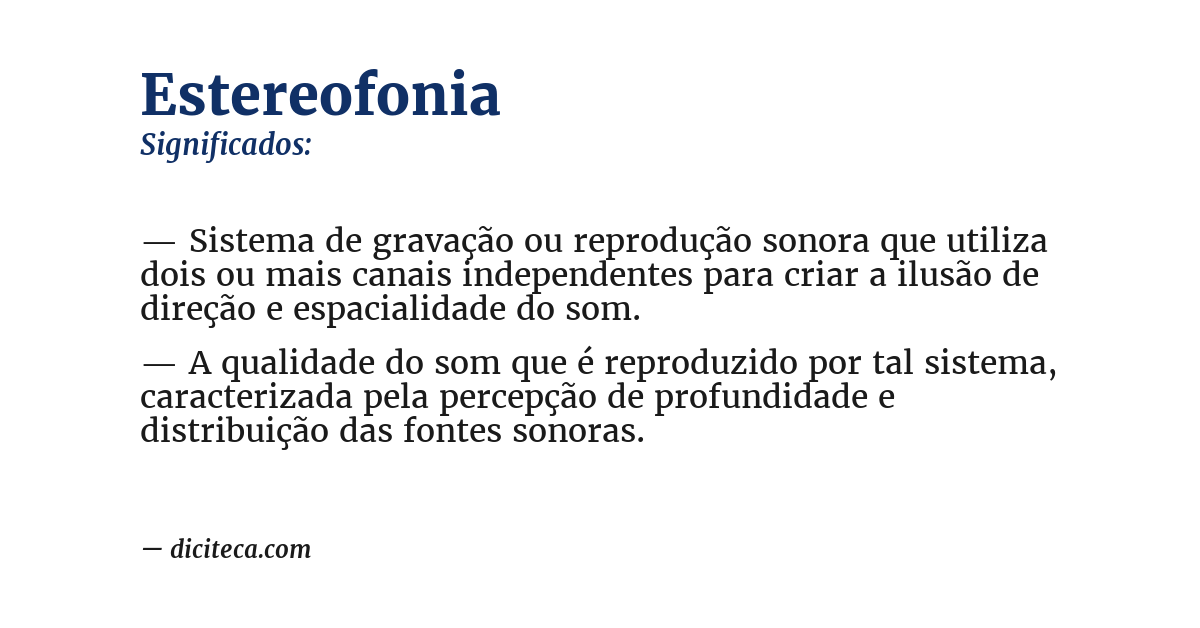 Significado de estereofonia
