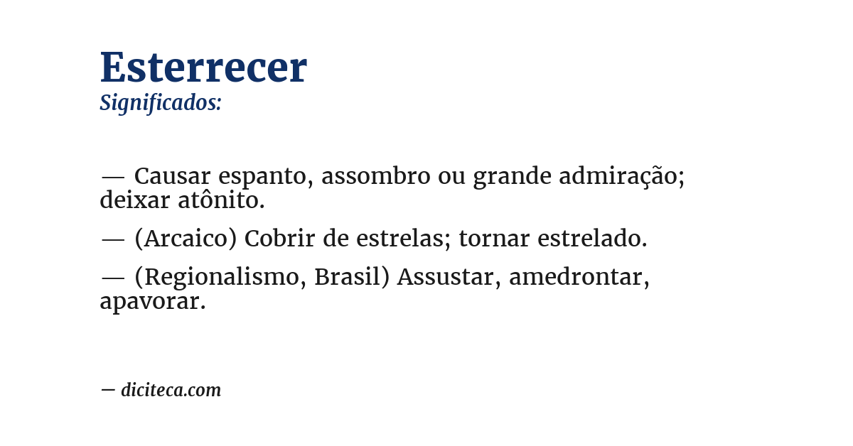 Significado de esterrecer