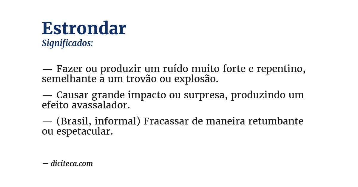 Significado de estrondar