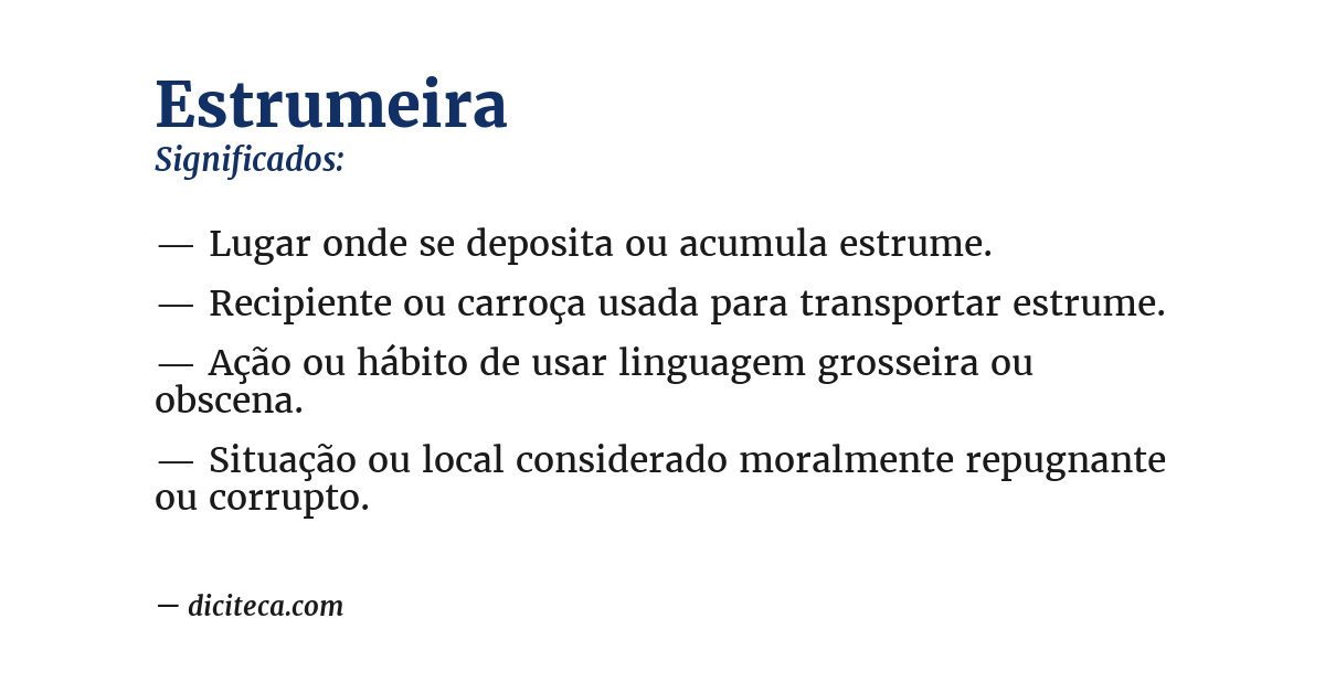Significado de estrumeira