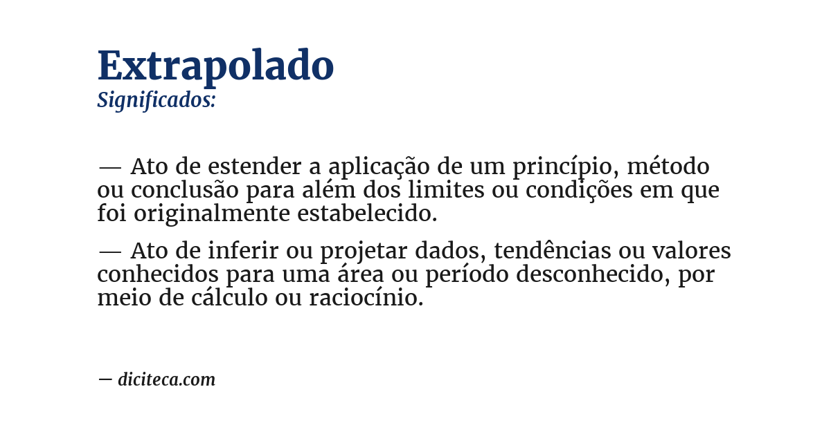 Significado de extrapolado