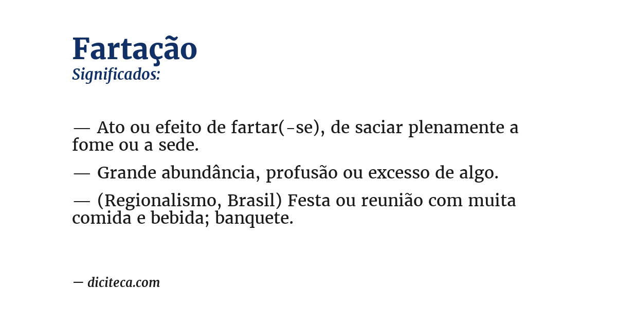 Significado de fartação