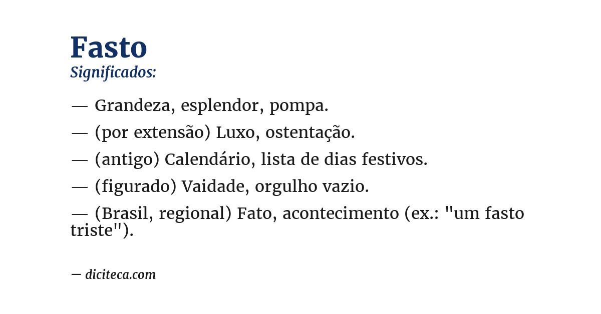 Significado de fasto
