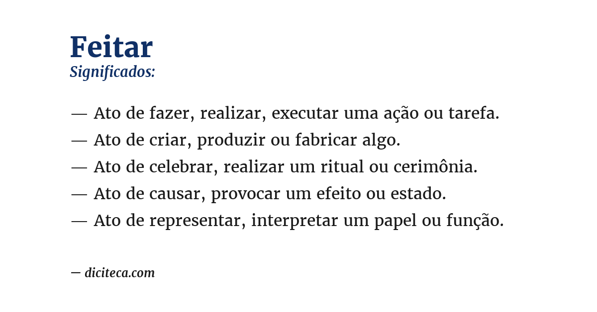 Significado de feitar