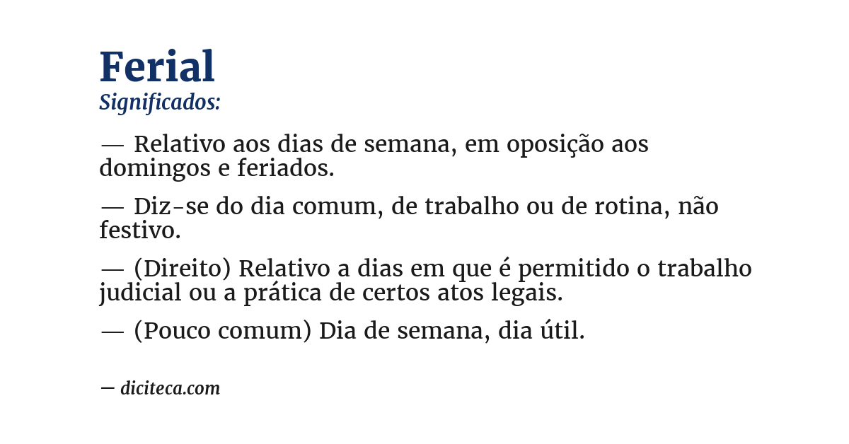 Significado de ferial