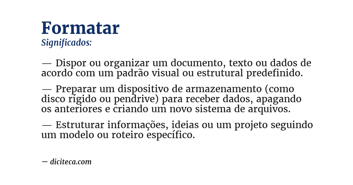Significado de formatar