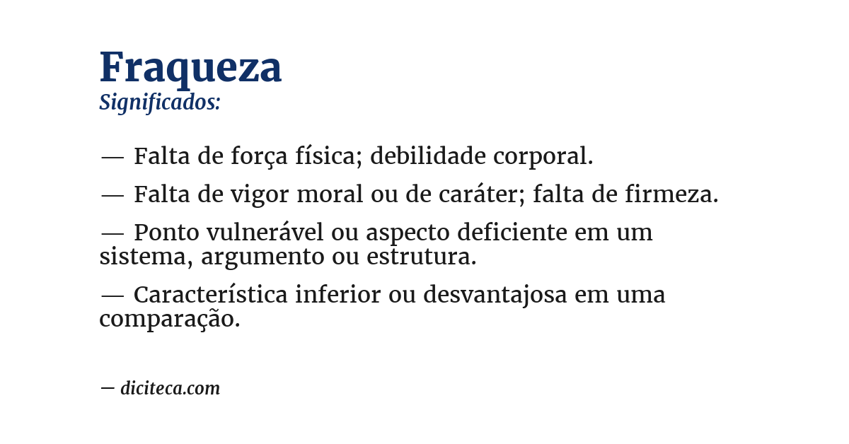 Significado de fraqueza