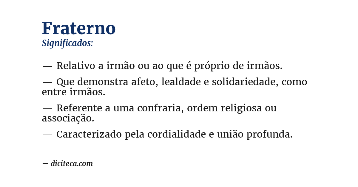 Significado de fraterno