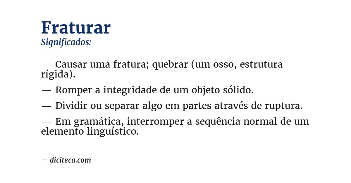 Significado de fraturar