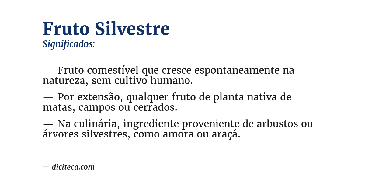 Significado de fruto silvestre