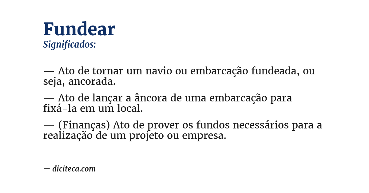 Significado de fundear