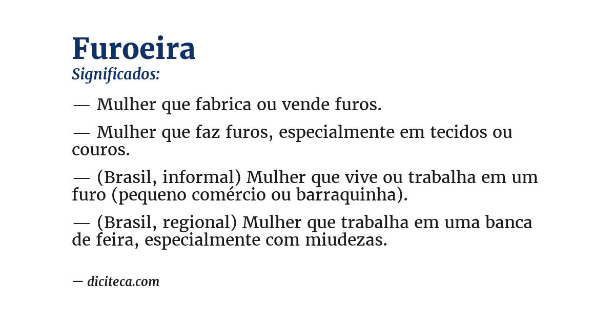 Significado de furoeira