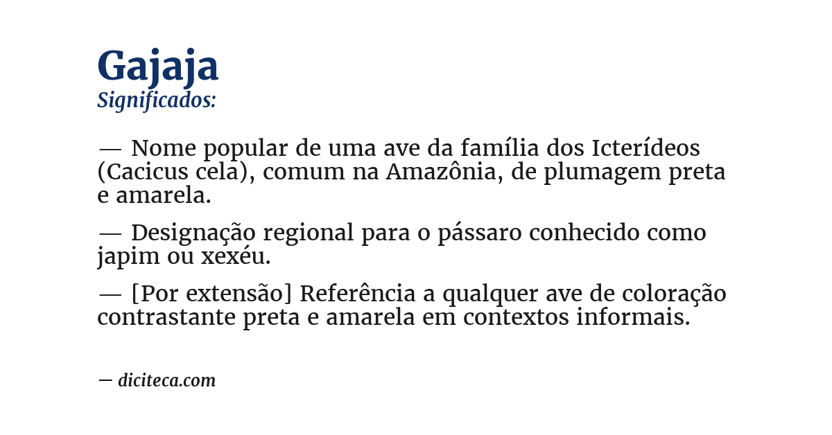 Significado de gajaja