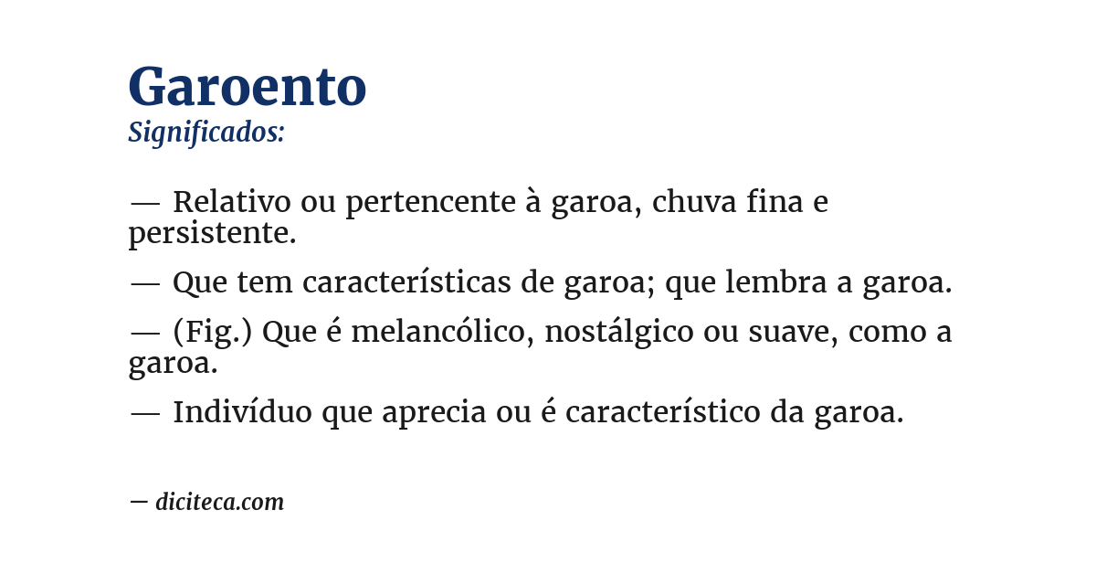 Significado de garoento