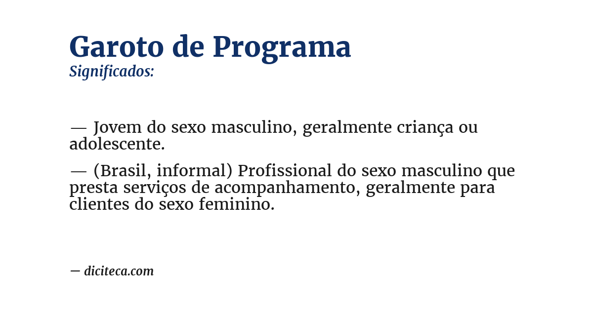 Significado de garoto de programa