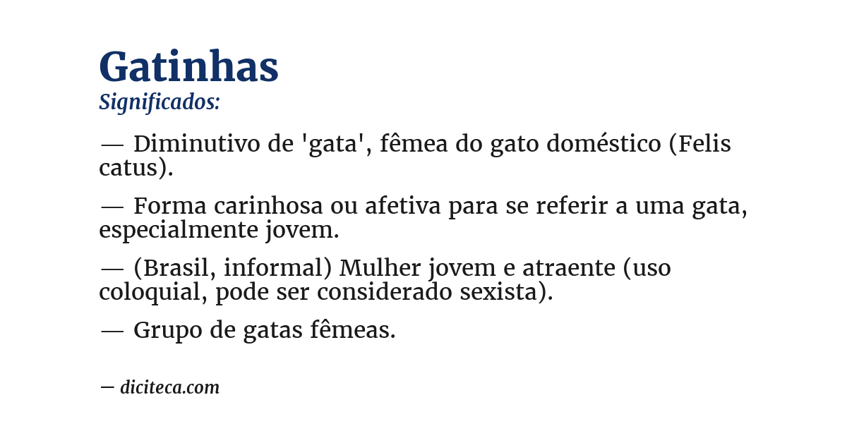 Significado de gatinhas