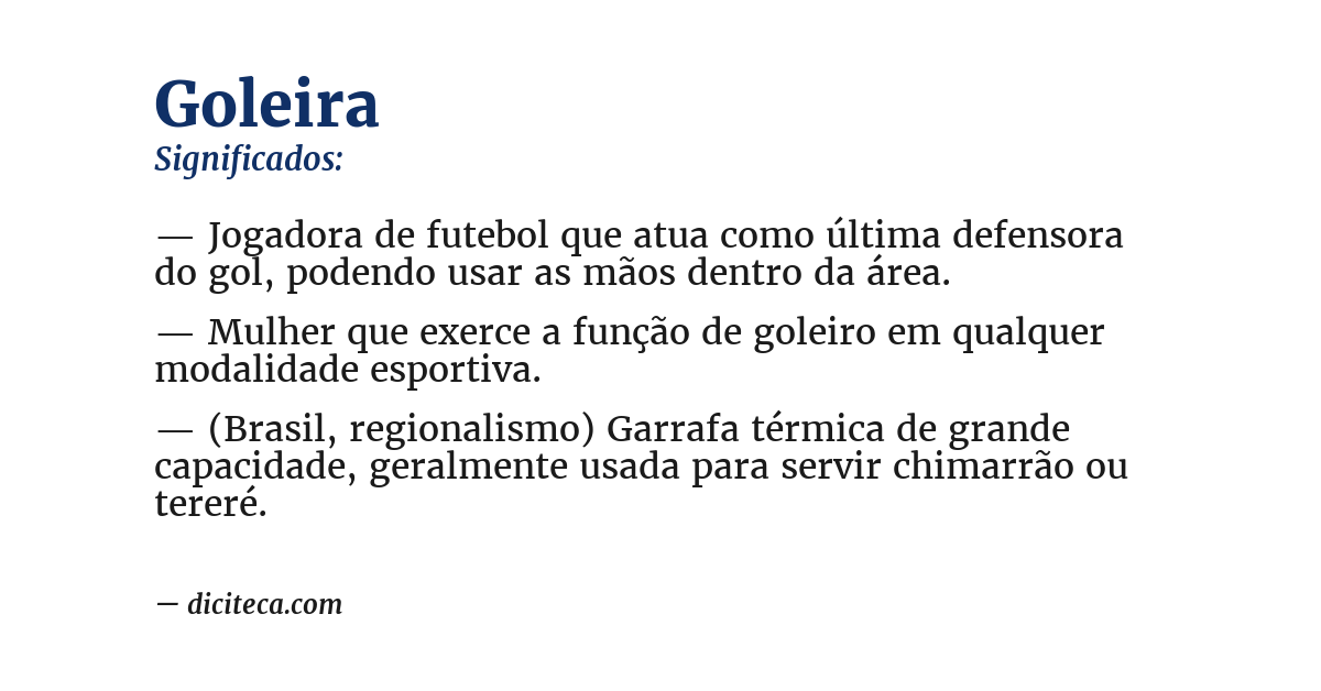 Significado de goleira