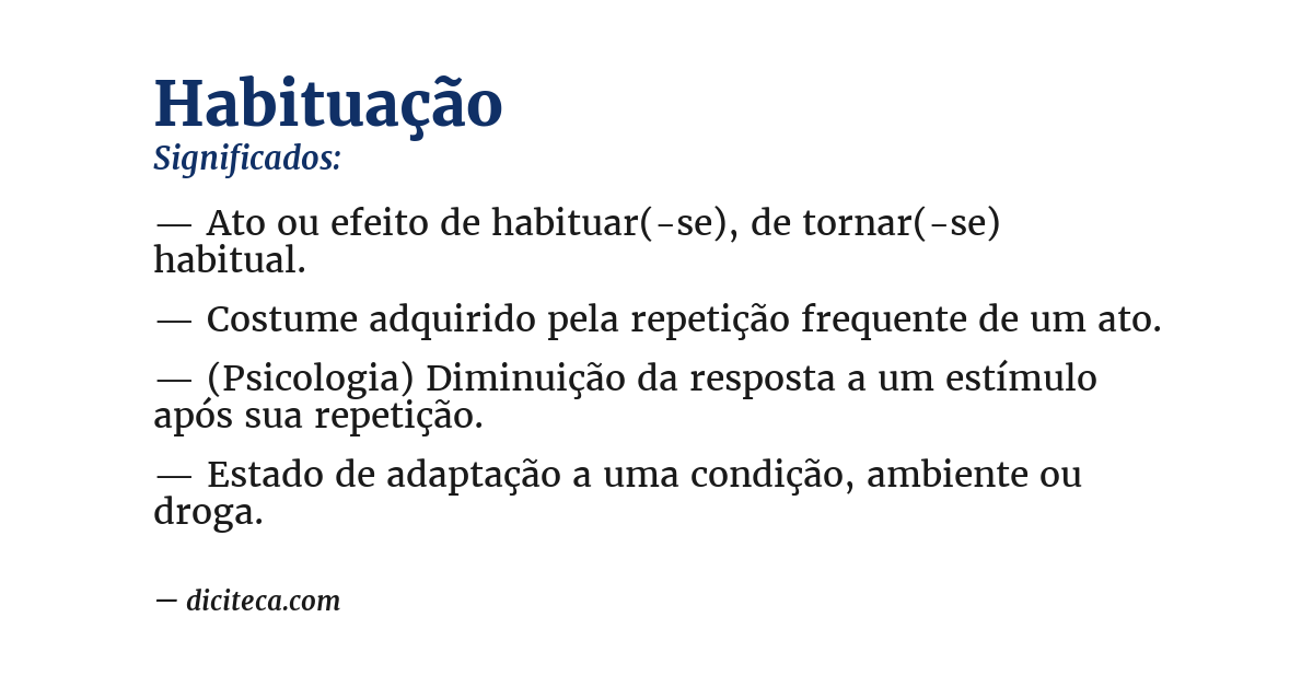 Significado de habituação