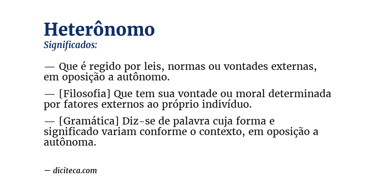 Significado de heterônomo