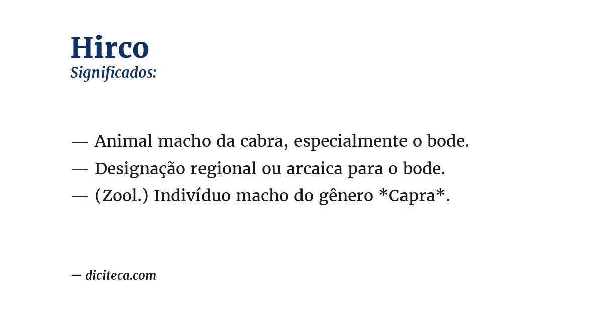Significado de hirco