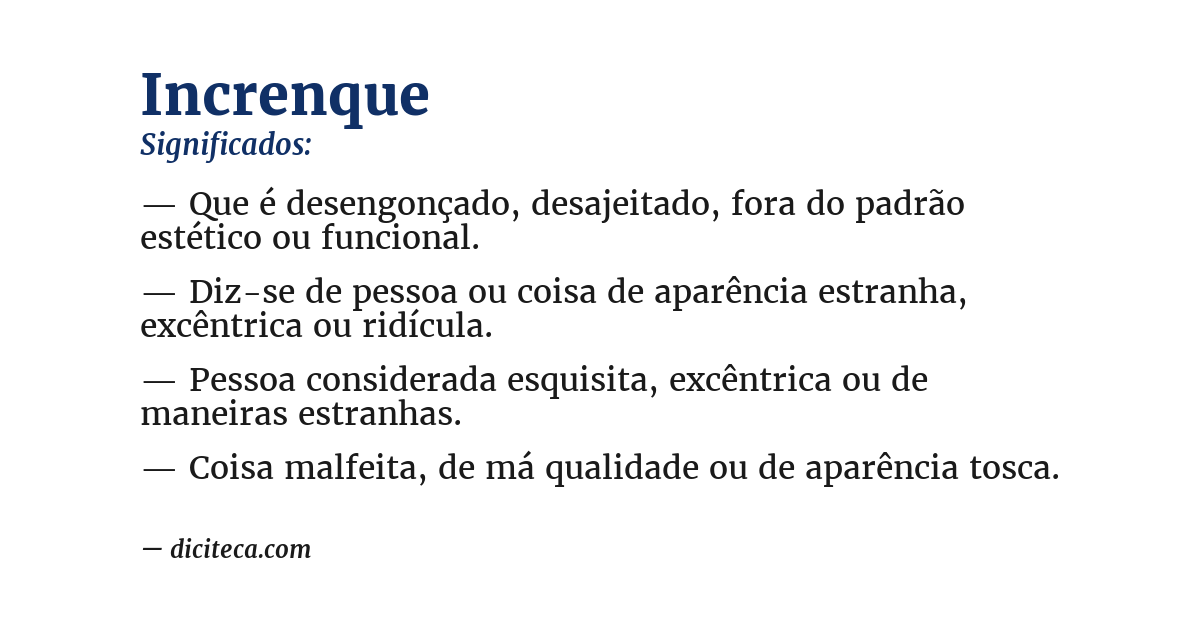 Significado de increnque