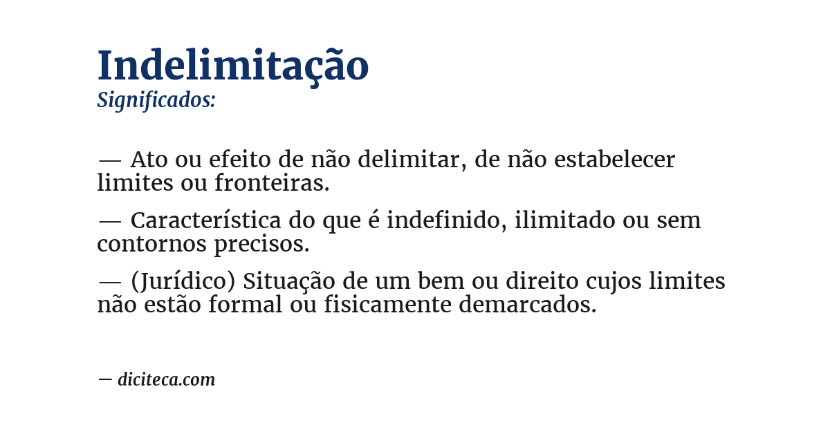 Significado de indelimitação