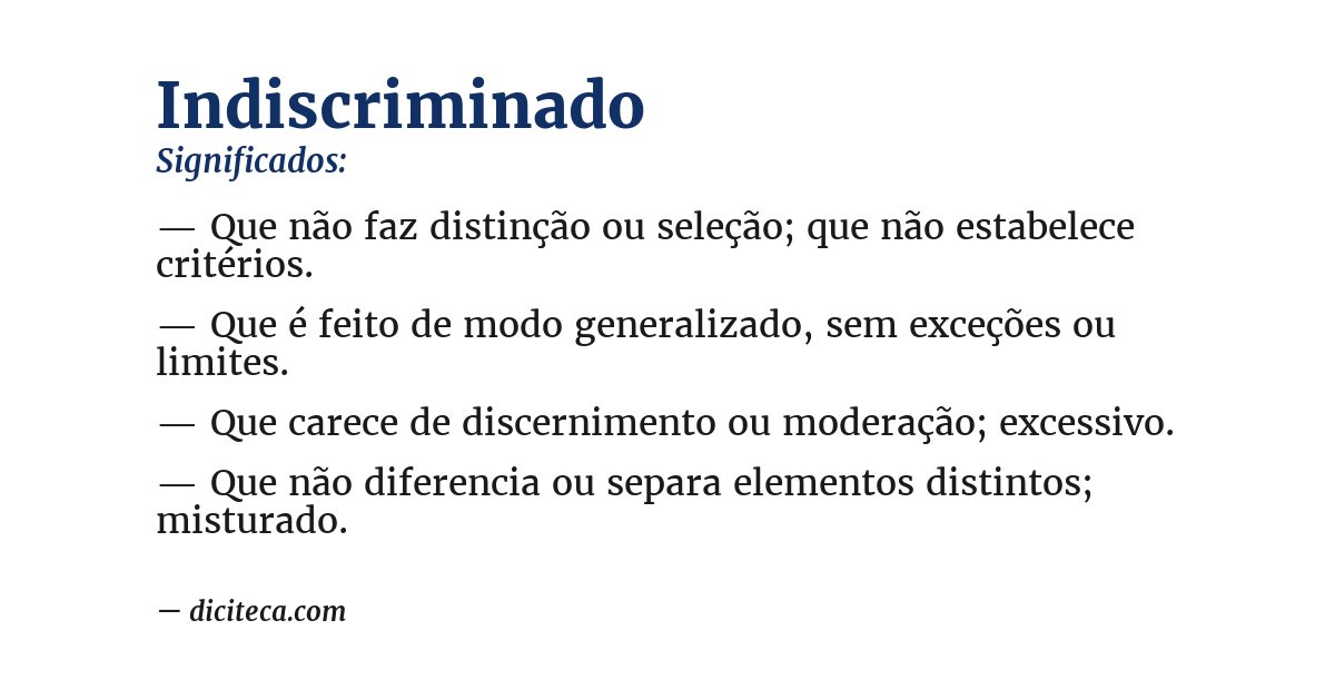 Significado de indiscriminado