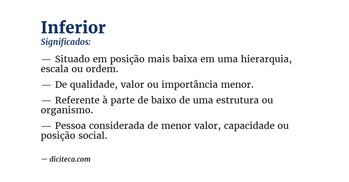 Significado de inferior
