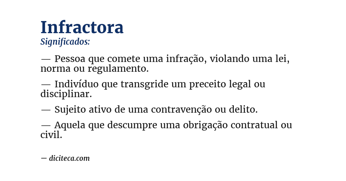 Significado de infractora